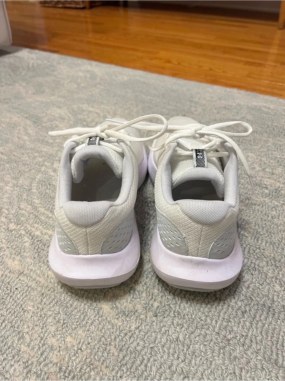 Under Armour White & Light Gray Mesh Running Shoes